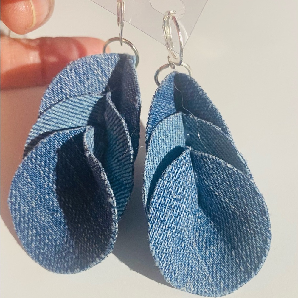 Blue Denim Earrings